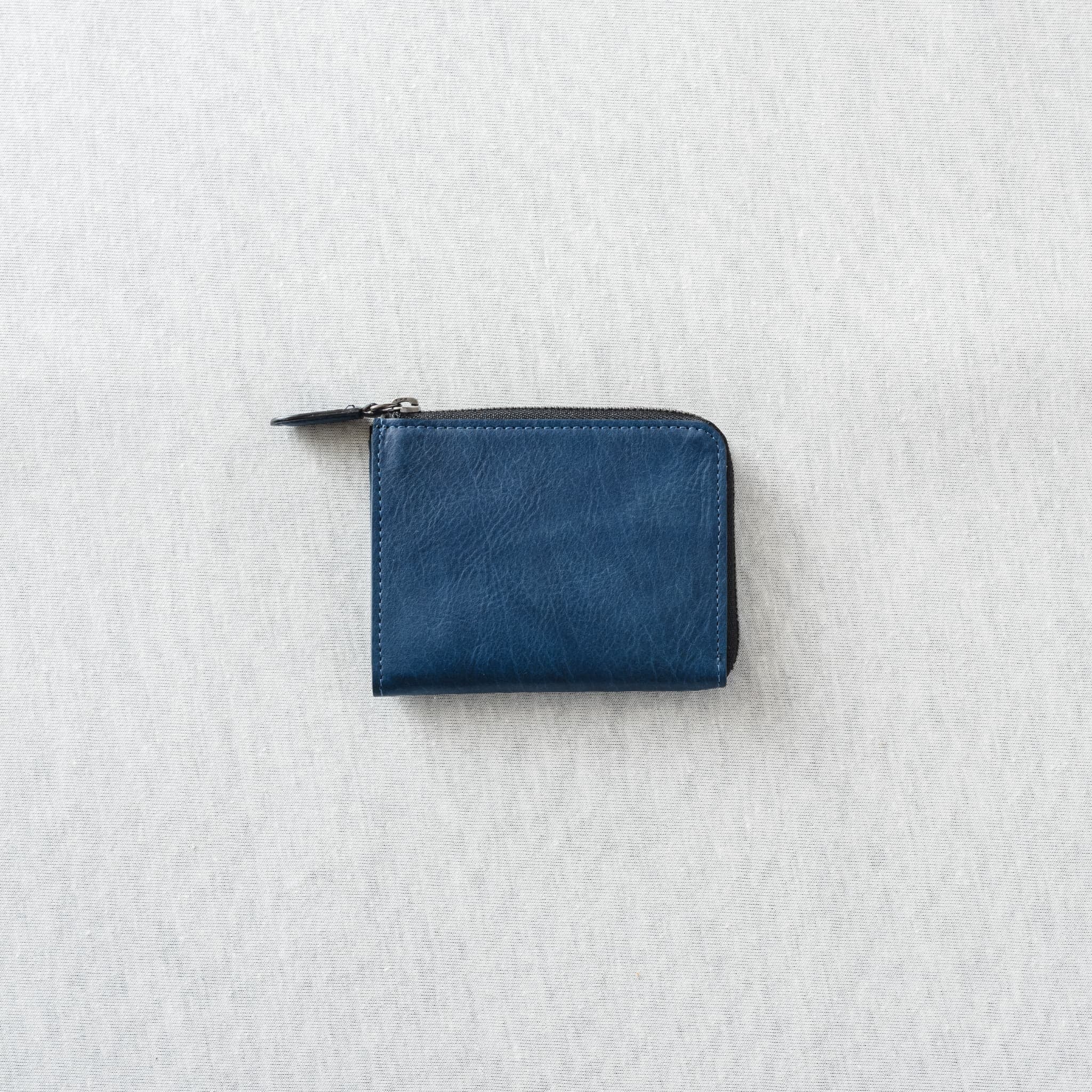 L zipper mini wallet Indigo dyeing Lファスナーミニ財布 藍染