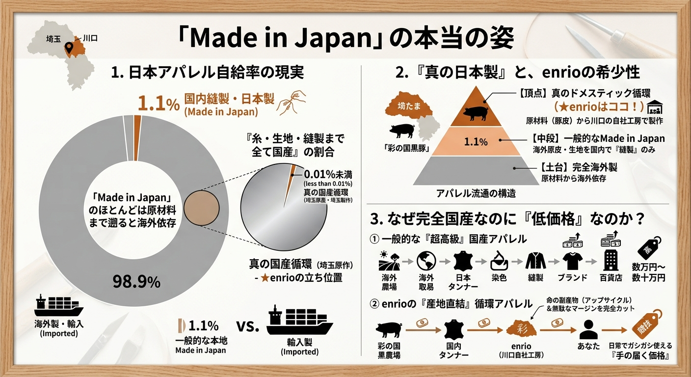 【日本の真実】「日本製」のアパレルは、わずか1.1%という現実。その先にある、enrioの挑戦。